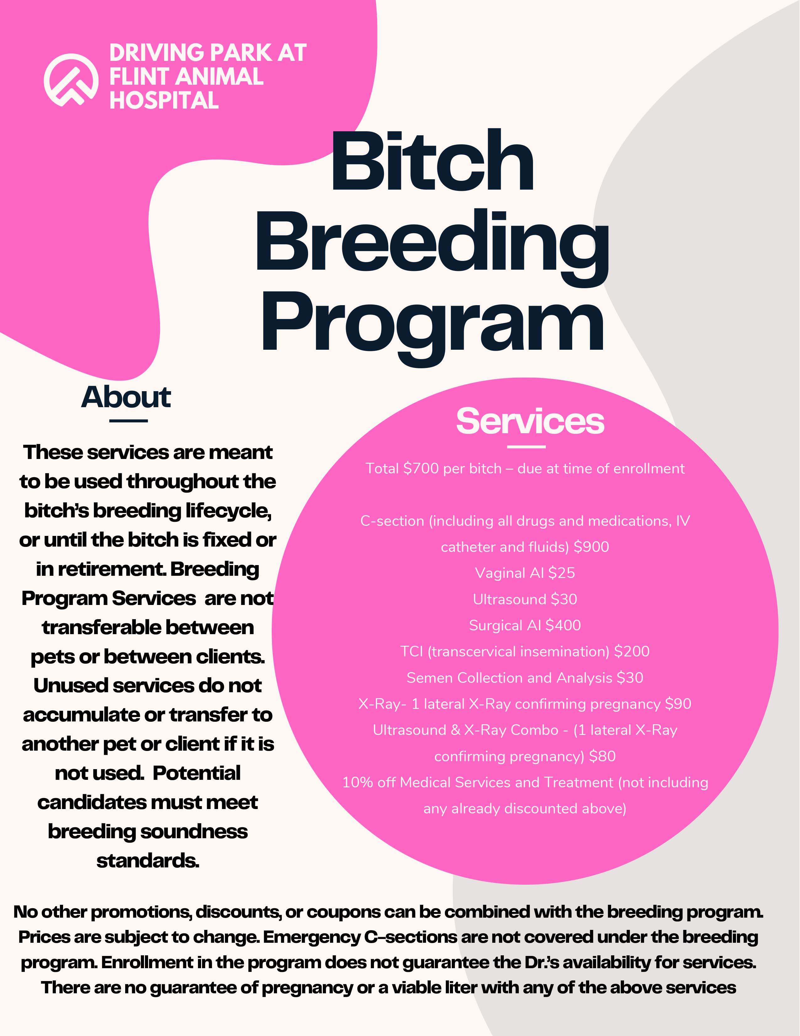 Bitch Breeding Program ad